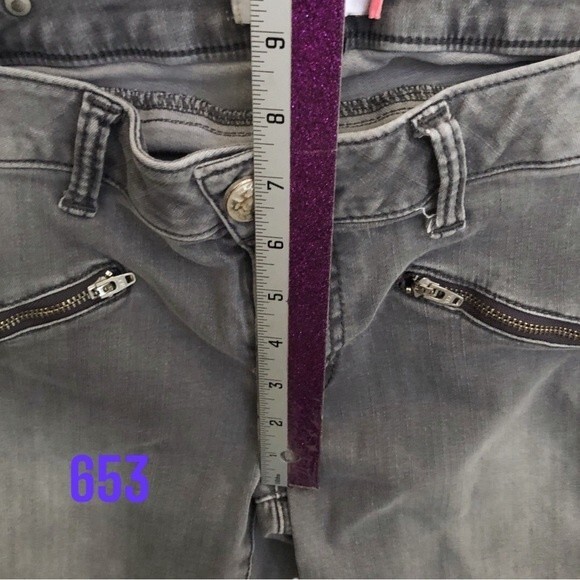 Cabi Women’s 5167 Skinny Jeans Gray Size 6 Low Rise Stretch Zip Pocket Pants - Picture 7 of 11